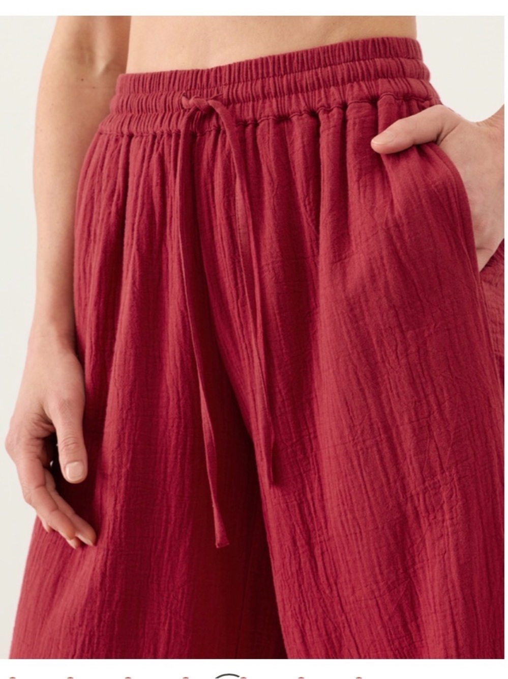 NWOT- PACT ORGANIC DOUBLE GAUZE SPLIT HEM PANTS- MEDIUM - Picture 4 of 12